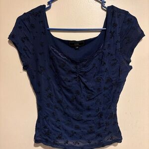 Vibe Navy Floral Blouse